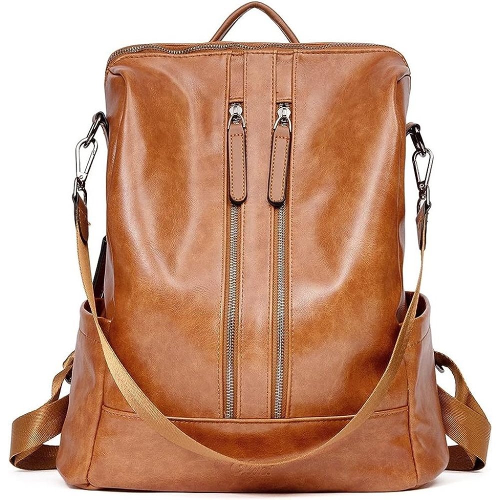 Cluci Women Brown Leather Convertible Travel Designer Fashion Shoulder Bag